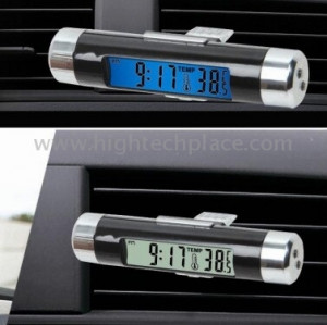 Bureau de décoration de voiture Écran LCD Horloge et thermomètre avec rétro-éclairage bleu SB30483-20