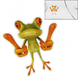 Autocollant De Voiture Motif Grenouille, Taille: 15.5x12.5 cm SH770A1205-20