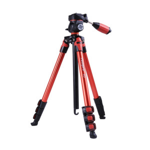 Fotopro S3 Pieds pliants en aluminium à 4 sections Trépied PTZ Support pour SLR / Micro-SLR / Appareils photo numériques (Orange) SF304E238-20