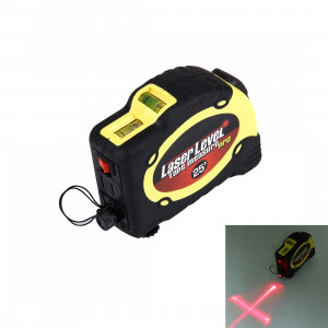 Niveau laser avec ruban à mesurer Pro (25 pieds) et clip de ceinture / peuvent être fixés au trépied (jaune) SH0208982-20