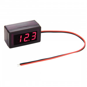 V42D Compteur de panneau de tension numérique mini avec affichage de lumière rouge à fils, mesurez la tension: DC DC 1.7-25V SH537R288-20