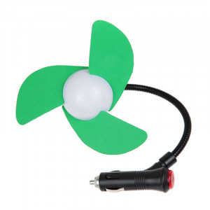 Mini ventilateur de voiture allume-cigare alimenté par trois lames (vert) SM009G1570-20