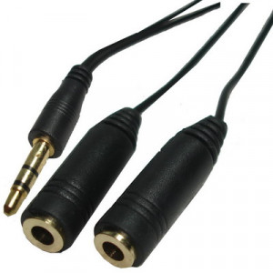 Adaptateur répartiteur écouteur 3,5 mm mâle à double 3,5 mm, longueur: environ 25 cm S3-30485-20
