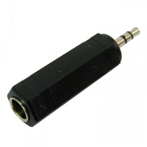 Adaptateur de prise d'adaptateur pour prise jack stéréo de 3,5 mm à 6,35 mm (noir) S3-3091195-20
