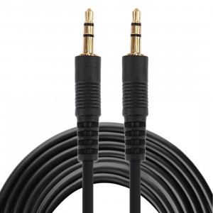 Câble Aux, Câble Audio Stéréo Mini Plug Mâle 3,5mm, Longueur: 5m (Noir + Connecteur Plaqué Or) SA313E969-20