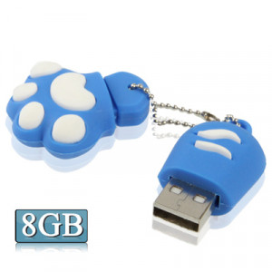 Patte d'ours en forme de patte USB 2.0 Flash Disk de 8 Go avec anti-poussière (bleu) S85BEC644-20
