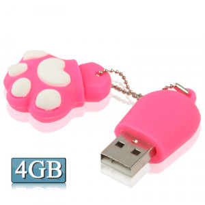 Disque Flash USB 2.0 en forme de patte d'ours en forme de patte de 4 Go avec anti-poussière (rouge prune) S455VB335-20