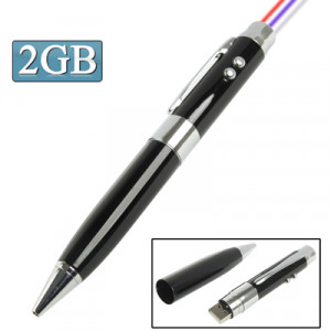 Disque flash USB de style stylo laser 3 en 1, noir (2 Go) SH03BA481-20