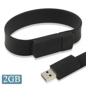 Disque Flash USB 2.0 Bracelets Silicon 2 Go (Noir) S202BA1391-20