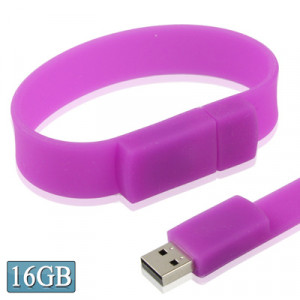 Disque Flash USB 2.0 Bracelets Silicon 16 Go (Violet) S102PD475-20
