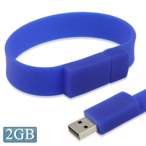 Disque flash USB 2.0 Bracelets Silicon 2 Go (Bleu foncé) S22SBA1522-20