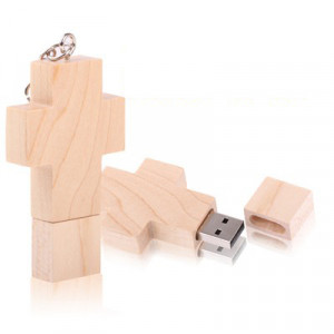 Disque Flash USB de 2 Go en bois avec croix S2155A135-20