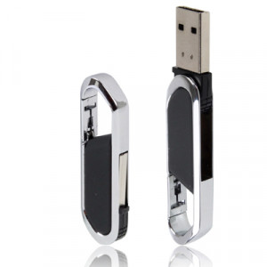 Disque flash USB 2.0 de style porte-clés métallique de 4 Go (noir) S493BB1635-20