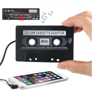 Prise jack 3,5 mm CD voiture cassette adaptateur stéréo convertisseur de bande câble AUX lecteur CD (noir) SH03001465-20