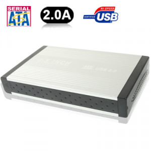Boîtier externe HDD SATA & IDE haute vitesse de 3,5 pouces, prise en charge USB 2.0 (argent) SH3502255-20