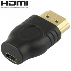 Adaptateur HDMI 19 broches mâle vers micro HDMI femelle plaqué or (noir) SH00111984-20