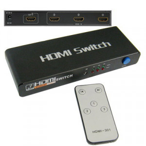 Commutateur HDMI 3 ports 1080p, version 1.3, TV HD / Xbox 360 / PS3, etc (noir) SH30141098-20
