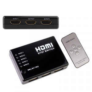Commutateur HDMI 5 ports 1080p avec télécommande, prise en charge HDTV (noir) SH3022784-20