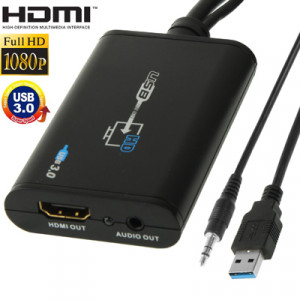 Convertisseur vidéo USB 3.0 vers HDMI HD pour HDTV, prise en charge Full HD 1080P (noir) SH3025538-20