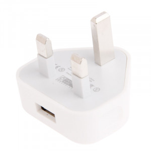 5V / 1A UK Plug USB Charger, pour iPad, iPhone, Galaxy, Huawei, Xiaomi, LG, HTC et autres téléphones intelligents, appareils rechargeables (Blanc) SH114B452-20