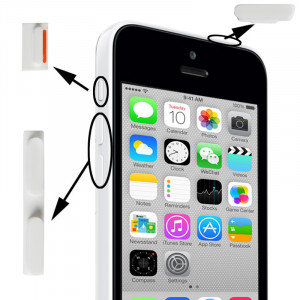 3 en 1 (bouton muet + bouton d'alimentation + bouton de volume) pour iPhone 5C, blanc S3149W310-20