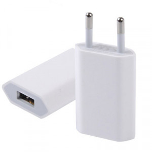 Adaptateur de chargeur USB Plug UE 5V / 1A, pour iPhone, Galaxy, Huawei, Xiaomi, LG, HTC et autres téléphones intelligents, appareils rechargeables (Blanc) SH107A1060-20