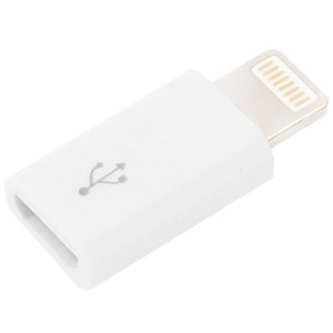 Adaptateur de charge et de transfert de données micro USB 5 broches vers 8 broches (blanc) SH0145382-20