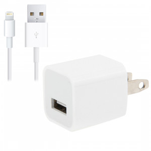 2 en 1 (adaptateur de chargeur de voyage 5V 1A US + 1 m de câble de charge de synchronisation Sync), pour iPad, iPhone, Galaxy, Huawei, Xiaomi, LG, HTC et autres téléphones intelligents, appareils rechargeables SH343B808-20