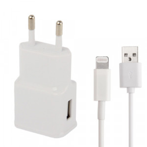 Chargeur câble de synchronisation + chargeur de voyage à prise européenne, pour iPad, iPhone, Galaxy, Huawei, Xiaomi, LG, HTC et autres téléphones intelligents, appareils rechargeables (Blanc) SH85471843-20