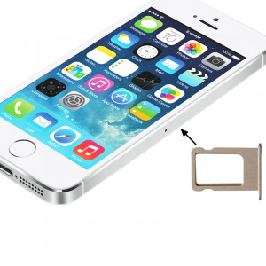 Pour le support de plateau de carte SIM d'origine pour iPhone 5S (or) SP00GD1383-20