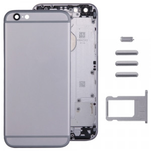 iPartsBuy Housse de boîtier complet pour iPhone 6, y compris la couverture arrière et le plateau de la carte et le bouton de contrôle du volume et le bouton de mise sous tension et la touche du vibreur (gris) SI068H1030-20
