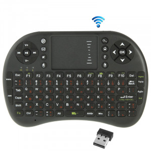 UKB-5400-RF 2.4GHz Mini souris sans fil clavier avec pavé tactile et récepteur USB, clavier anglais / clavier russe (noir) SU30081577-20
