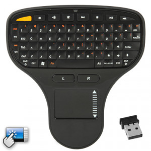 Mini clavier sans fil N5903 2,4 GHz avec pavé tactile et mini récepteur USB, taille: 137 x 125 x 28 mm (noir) SN30111075-20