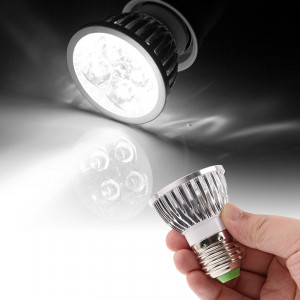 E27 4W 440LM ampoule de lampe de projecteur, 4 LED, lumière blanche, 6000K, AC 85-265V SH01131872-20