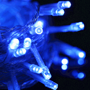 Lumière de corde imperméable de 100 LED avec le contrôleur, clignotant / Effacement de fuite / effet de chasse, longueur: 10m, CA 220V, prise de l'UE (lumière bleue) SL56BE1576-20