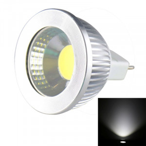 MR16 5W 475LM LED lampe de projecteur, 1 LED COB, lumière blanche, 6000-6500K, DC 10-18V, couverture argentée SH700W177-20