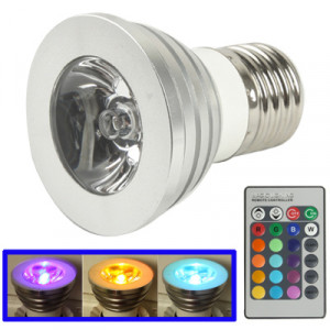 E27 3W RVB Flash LED Ampoule avec télécommande, AC 85-265V, Flux lumineux: 240-270lm SH6006880-20