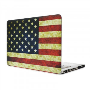 Rétro modèle de drapeau US givré en plastique dur étui de protection pour Macbook Pro 13,3 pouces SH023E437-20