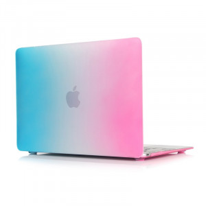 Cas de protection en plastique coloré de coquille dure de série arc-en-ciel pour Macbook 12inch (rose + bleu) SH027B1065-20