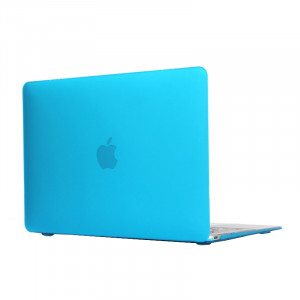 Boîtier de protection en plastique dur transparent translucide givré pour Macbook 12 pouces (bleu) SH038L687-20