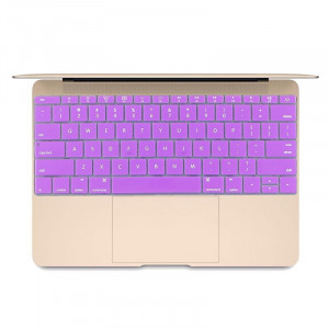 Doux 12 pouces Silicone Keyboard Housse de protection pour nouveau MacBook, Version américaine (Violet) SH052P108-20