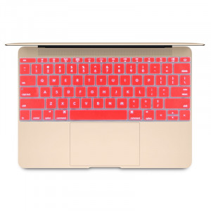 Doux 12 pouces Silicone clavier couvercle de protection peau pour nouveau MacBook, version américaine (rouge) SH052R1113-20