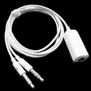 3.5mm Femelle à 3.5mm Mâle Microphone Jack + 3.5mm Mâle Écouteur Jack Câble Adaptateur pour Ordinateur Apple, Longueur: 78cm (Blanc) SH02331193-20
