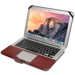 Housse en cuir pour ordinateur portable avec fermeture à pression pour MacBook Air de 11,6 pouces (marron) SH001Z1503-20