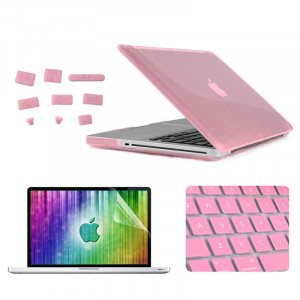 ENKAY pour MacBook Pro 13.3 pouces (US Version) / A1278 4 en 1 Crystal Hard Shell boîtier de protection en plastique avec protecteur d'écran et de la garde du clavier et bouchons anti-poussière (rose) SE304F983-20