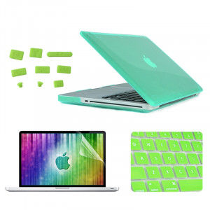 ENKAY pour MacBook Pro 15,4 pouces (version US) / A1286 4 en 1 Crystal Hard Shell boîtier de protection en plastique avec protecteur d'écran et clavier de protection et bouchons anti-poussière (vert) SE305G894-20