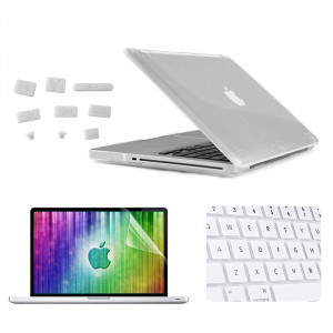 ENKAY pour MacBook Pro 15,4 pouces (version US) / A1286 4 en 1 Crystal Hard Shell boîtier de protection en plastique avec protecteur d'écran et clavier de protection et bouchons anti-poussière (blanc) SE305W1820-20