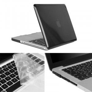 ENKAY pour Macbook Pro 15,4 pouces (US Version) / A1286 Chapeau-Prince 3 en 1 Crystal Hard Shell Housse de protection en plastique avec clavier de garde & Port poussière Plug (Noir) SE905B860-20