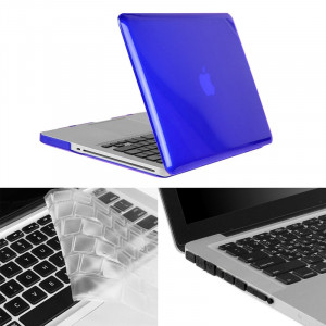 ENKAY pour Macbook Pro 15,4 pouces (version US) / A1286 Hat-Prince 3 en 1 Crystal Hard Shell Housse de protection en plastique avec clavier de protection et prise de poussière de port (bleu foncé) SE905D908-20