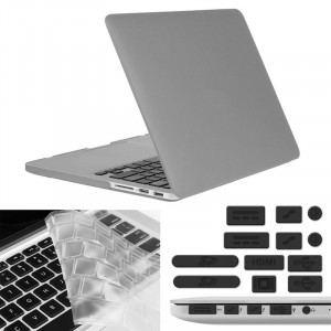 ENKAY pour Macbook Pro Retina 13,3 pouces (version US) / A1425 / A1502 Hat-Prince 3 en 1 givré Hard Shell étui de protection en plastique avec Keyboard Guard & Port poussière Plug (Gris) SE908H1908-20